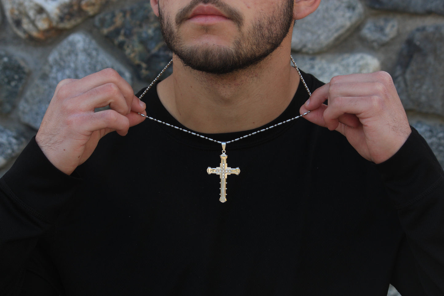 Scipio Silver Rex Zircon Cross Necklace