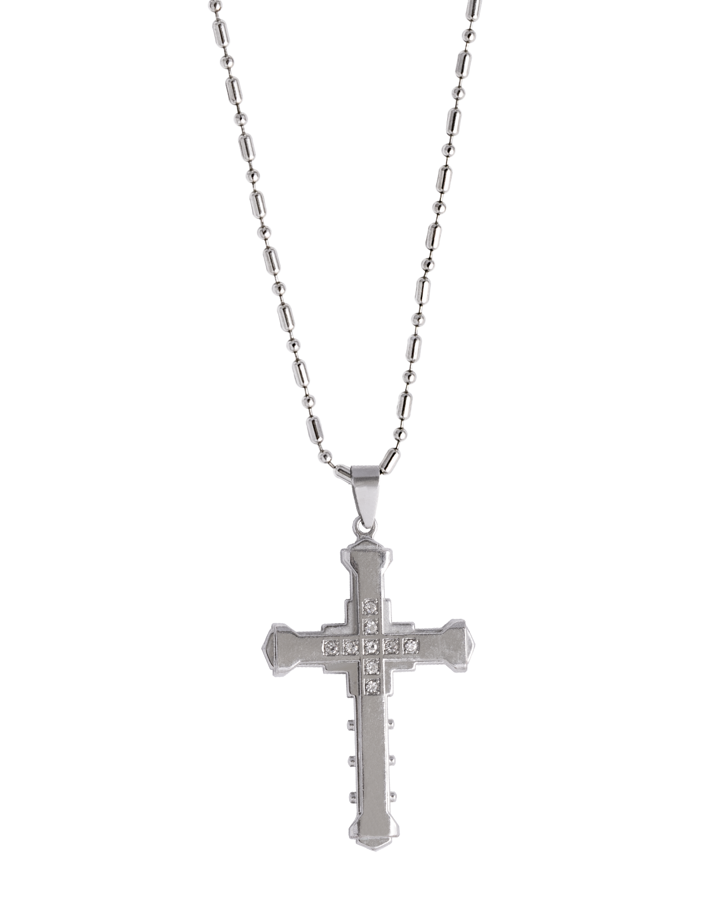 Scipio Silver Rex Zircon Cross Necklace