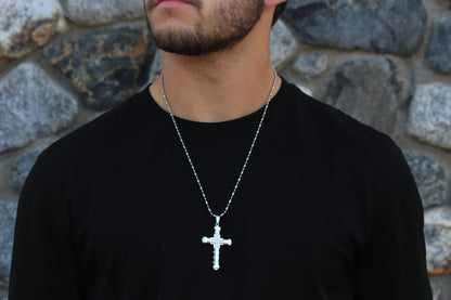 Scipio Silver Rex Zircon Cross Necklace